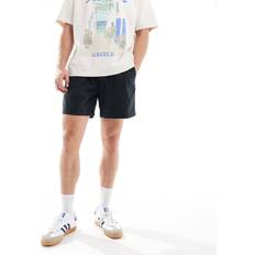 Abercrombie & Fitch Grey Shorts Abercrombie & Fitch 6inch Pull On Drawstring Linen Garment Dyed Shorts Grey
