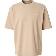 Vasket Beige T-shirt Med Logo Neutral