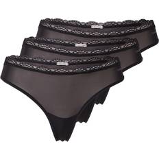 Calvin Klein Truser 3P Lace Thongs - Black