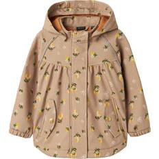 Name It Softshelljackor Barnkläder Name It Alfa08 Softshelljacka Med Fleece - Light Taupe/Lemon