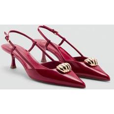 Mango High-Heeled Shoes With Metallic Detailing - Red