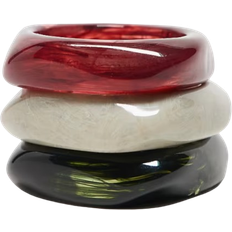 Multicoloured Bracelets ASOS Resin Bangles Pack of 3 - Burgundy/Green-Multi