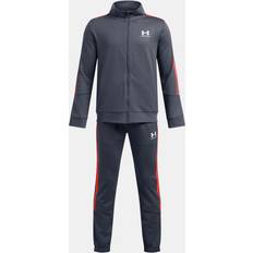 M Tracksuits Under Armour Icon Knit Boys' Tracksuit Downpour - Gray/Fire/White