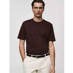 Mango Herr Kläder Mango KIMI T-shirt Med Avslappnad Passform - Mörkbrun