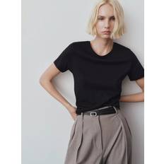 Mango Round Neck T-Shirt - Black