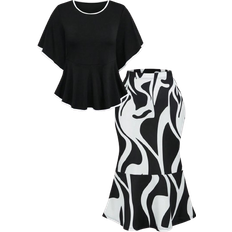 Shein Plus Size Knitted Elegant Dress Suit - Women's