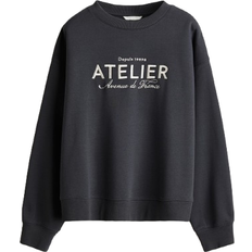 H&M Text-Motif Sweatshirt - Grey