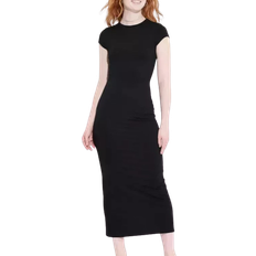 Wild Fable Women's RibKnit Short Sleeve Maxi TShirt Dress Black