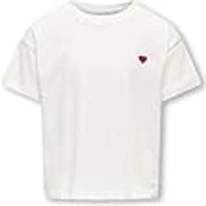 Jersey T-shirts Kids Only Bluser & T-shirts - Knaldrød/Hvid