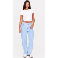 PrettyLittleThing High Waist Boyfriend Jeans - Light Blue