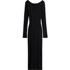 H&M Dame Sort Low-back rib-knit bodycon dress