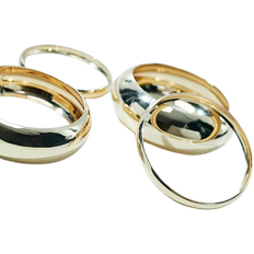 Bangle Bracelets Pack of 4 - Mixed Gold Tone