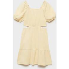 Dresses Mango Cut-Out Dress - Pastel Yellow