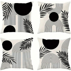 Shein Covers Geometric Black White Bohemian Modern Decorative Pillowcases Pillow Case Multicolour (40x40cm)