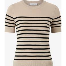 Mango Striped Shortsleeved Sweater Dam - Medium Brown