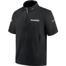 Nike Kortærmet Las Vegas Raiders Sideline Coach NFL-jakke med Hætte og 1/2 Lynlås til Mænd