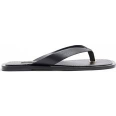 River Island Platta Sandaler Med Tårem I Läder - Svart