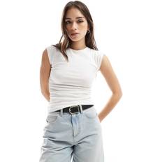 Flare Tops Stradivarius Basic Fitted T-shirt - White