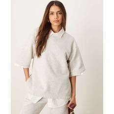 Abercrombie & Fitch Grey Clothing Abercrombie & Fitch Oversized T-Shirt With Side Slits Light Grey