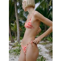 Red - Women Bikinis Mango Zebra Bikini Bottom With Bows - Red