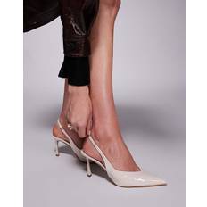 Simmi London Layana Sling Back Court Shoe - Patent Cream