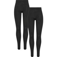 Beige - Dame Tights Pieces Amelia 2-pak Leggings - Black