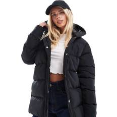 Petite Mid Length Puffer Jacket - Black