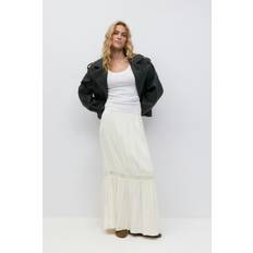 Gina Tricot Maxirock mit Spitzenbesatz - Ecru