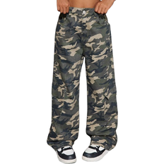 Shein Girls YK Casual Distressed Camouflage Denim Jeans