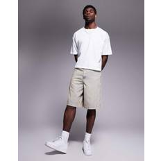 ASOS DESIGN Bleka Tvättade Långa Jeansshorts - Blå