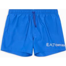 EA7 Emporio Armani Text Logo Swim Shorts - Blue