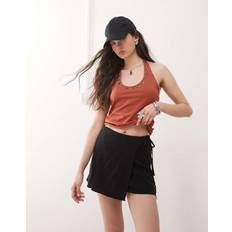 Weekday Skirts Weekday Circee Linen Mix Wrap Mini Skirt - Black