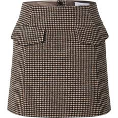 & Other Stories Skirts & Other Stories Wool Blend Mini Skirt Flap Front Pockets Black/Brown