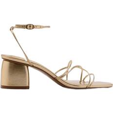 Mango Sko Mango Heeled Sandal With Crossed Straps - Gold