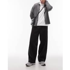 Bleksvarta Byxor I Twill Med Elastisk Midja - Svart/A