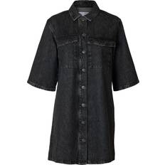 Ekologiskt material - Svarta Klänningar Selected Femme Slfharper Short Dress - Black