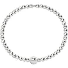 Silver Plated Bead Hinged Bangle