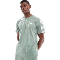 Quiltad Överdelar adidas Train Essentials 3-Stripes Training Tee - Silver Green/White