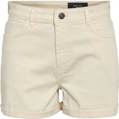 Beige - Voksen Shorts Noisy May Moni Denimshorts Med Høj Talje - Creme