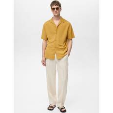 Men - Modal Shirts Mango Modal Shirt Bowling Collar Curry - Man