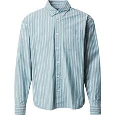 Abercrombie & Fitch Grey Shirts Abercrombie & Fitch Oxford Long Sleeve Shirt Grey Stripe