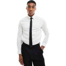 Adult - Polyester Shirts ASOS DESIGN Formal Easy Iron Slim Fit Poplin Shirt - White