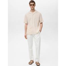 Nylon Shirts Mango Modal Shirt With Bowling Collar - Beige