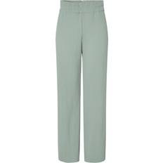 Y.A.S Women Trousers & Shorts Y.A.S High Waisted Wide Leg Plisse Trousers - Iceberg Green