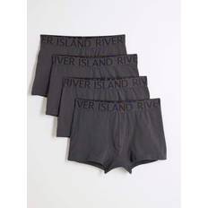 River Island Men's Underwear River Island Pack Of 4 Cotton Stretch Ri Trunks - Grey