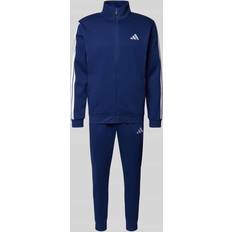 Adidas Jakkesæt adidas Basic 3-Stripes Fleece Træningsdragt - Dark Blue