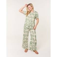 Green Suits Blue Vanilla Seashell Top and Trouser Set - Green