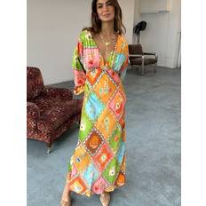 Never Fully Dressed Plus Balloon Sleeve Midaxi Dress - Multi