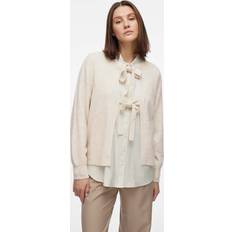 Genbrugsmaterialer Trøjer Vila Cardigan ViEllie L/S Bow Knit Top - Brun