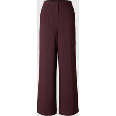 Selected Lila Byxor & Shorts Selected Femme Slfritapaxa HW Extra Wide Pant Mel Dam Breda Byxor - Plum Perfect/Melange